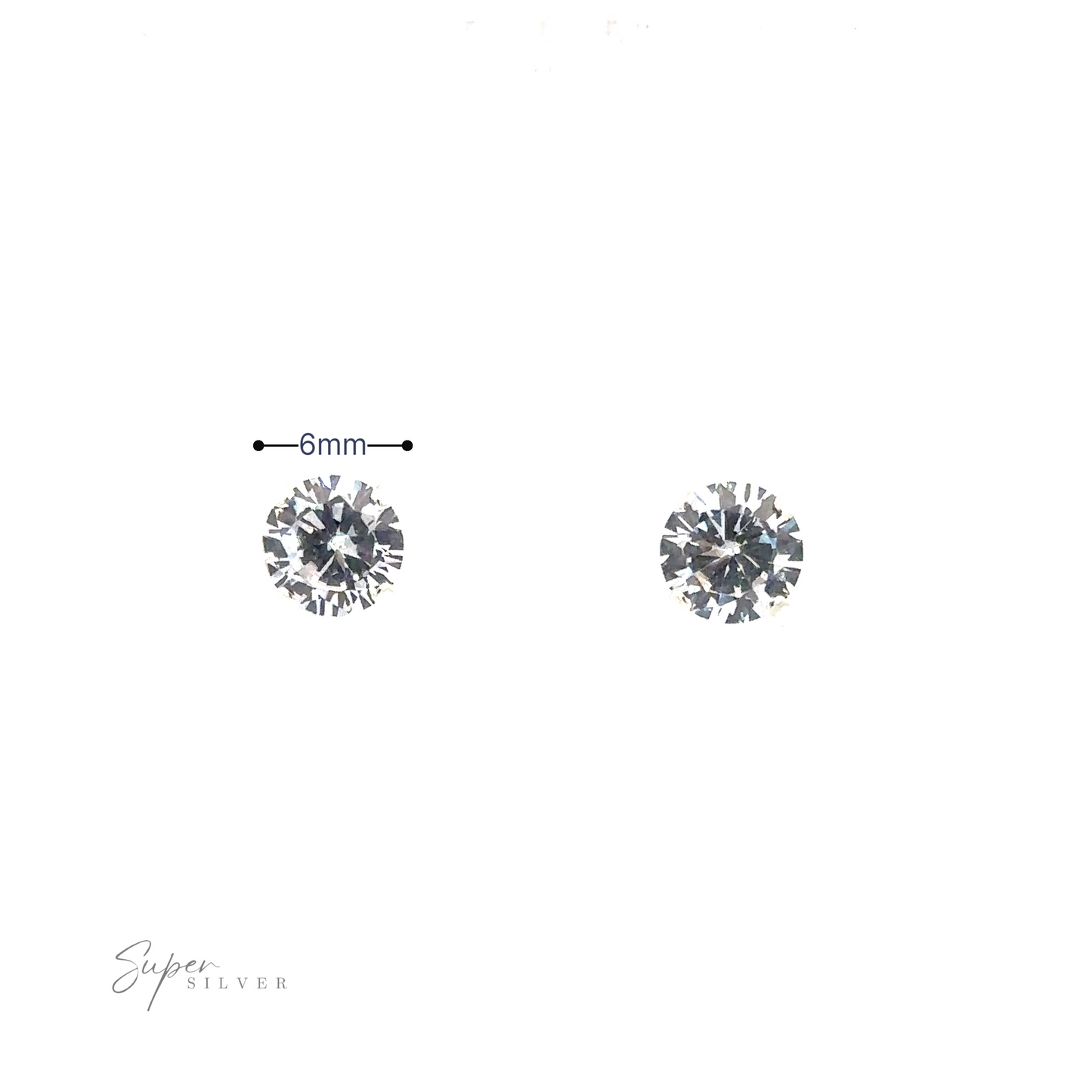 
                  
                    Two Round CZ Studs with a reference scale indicating a diameter of 6mm.
                  
                