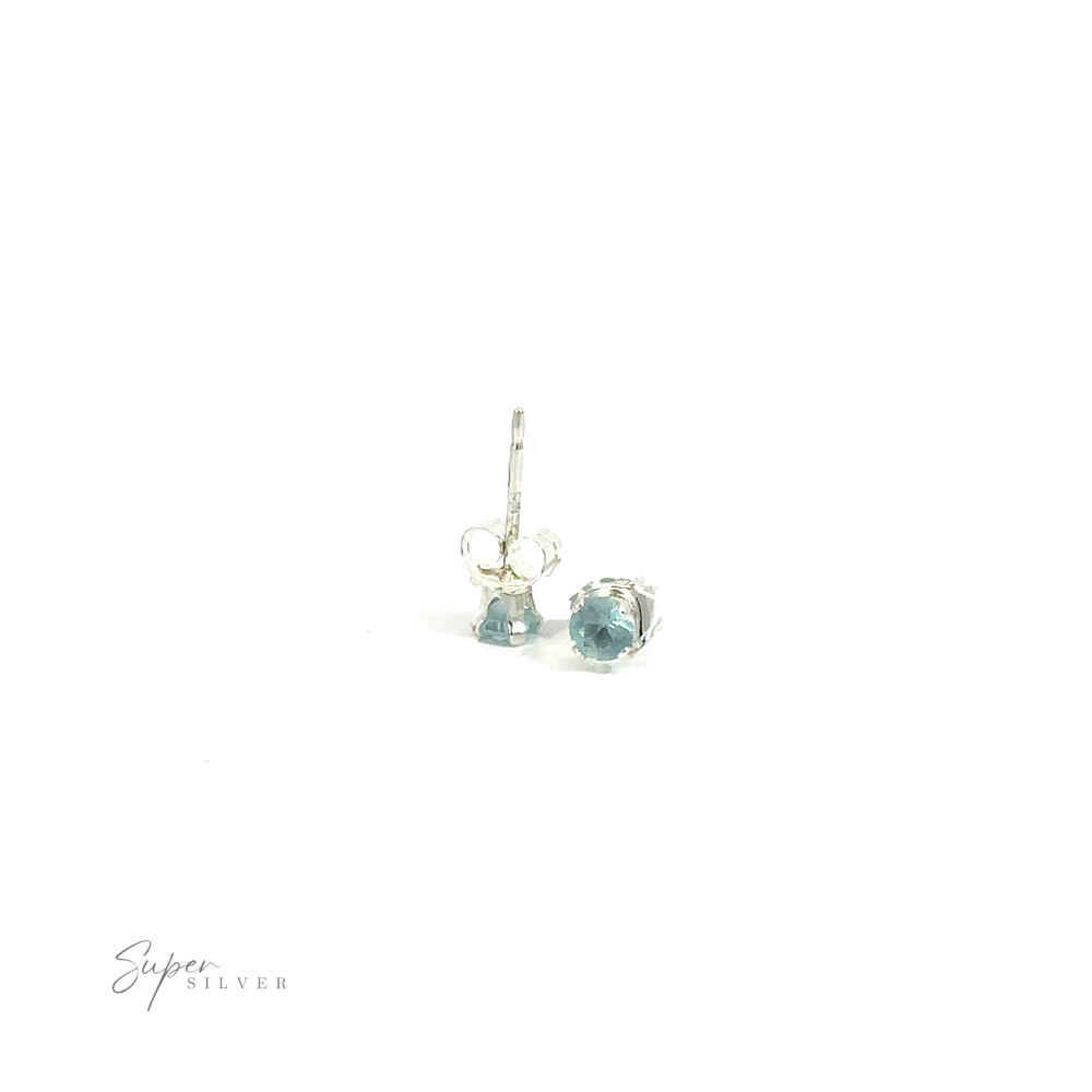 
                  
                    A pair of Round CZ Stud earrings on a white background.
                  
                