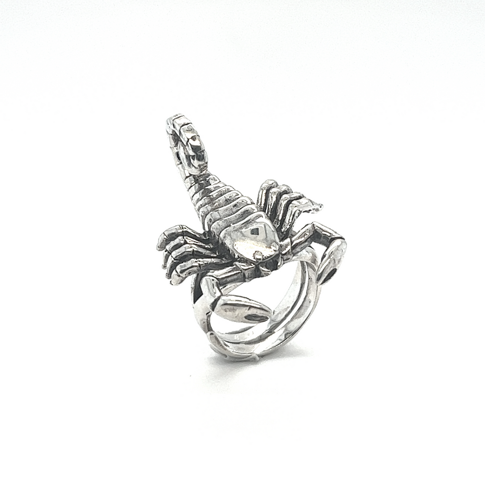 
                  
                    This Statement Scorpion Ring showcases impeccable silver work.
                  
                