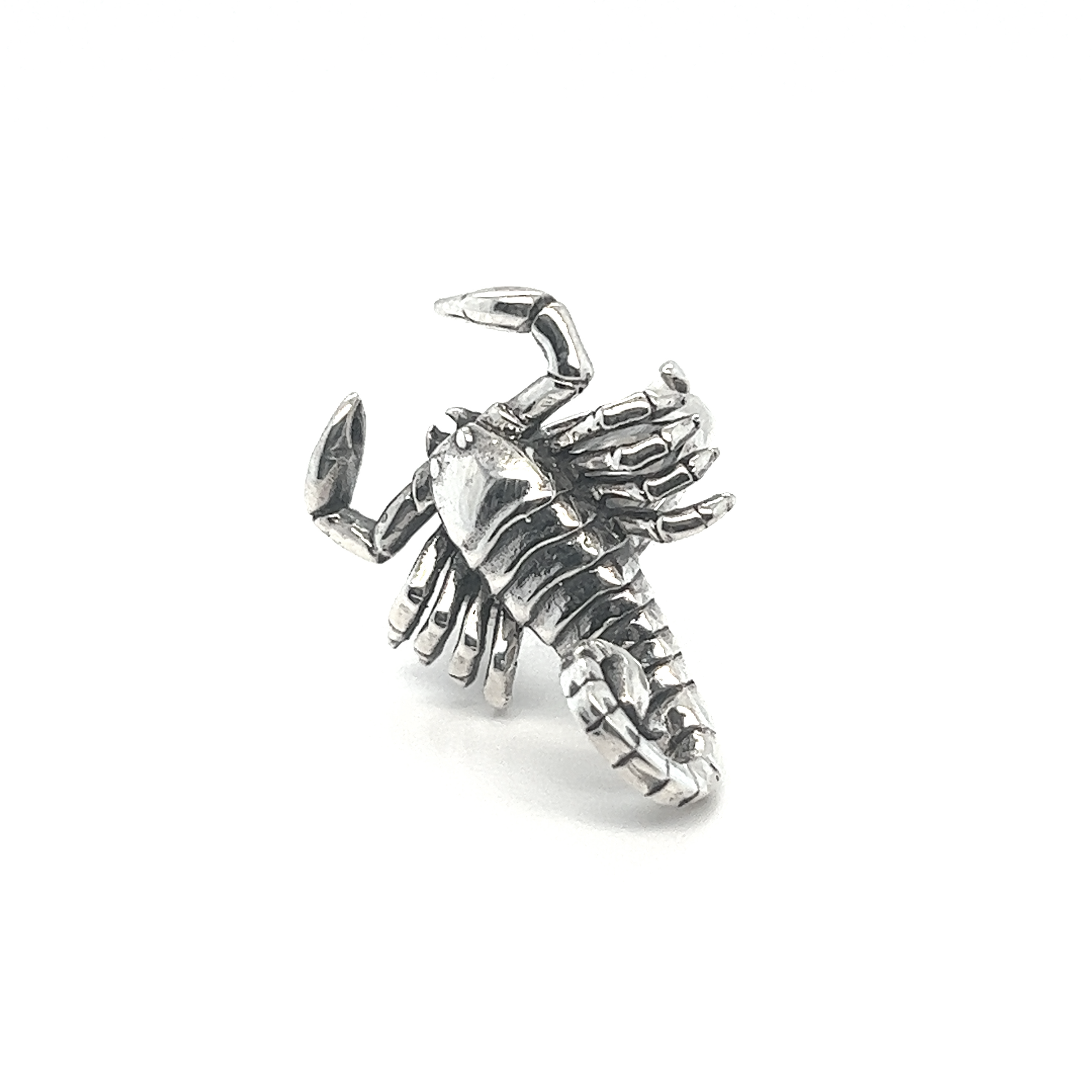 A Statement Scorpion Ring showcasing exquisite silver work on a white background.