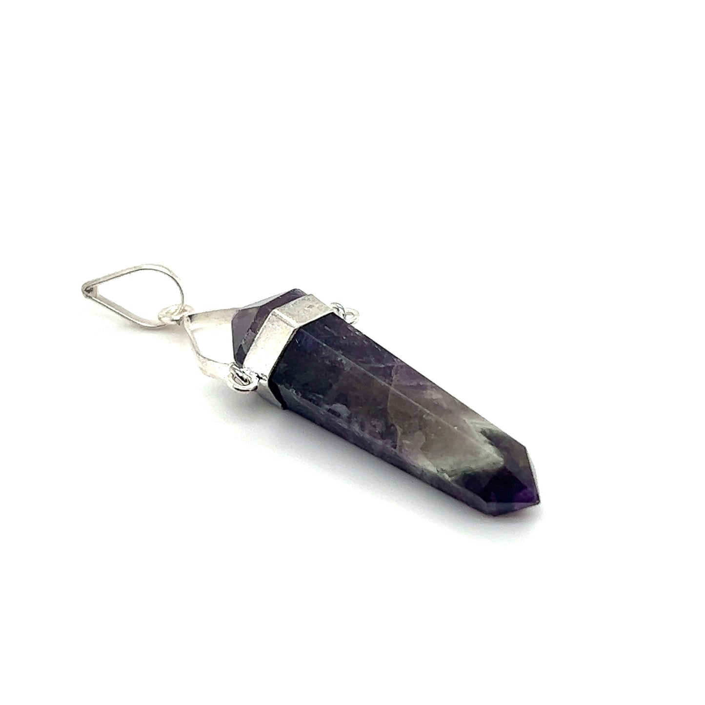 
                  
                    A Raw Stone Swivel Pendant with a Super Silver setting and silver chain.
                  
                