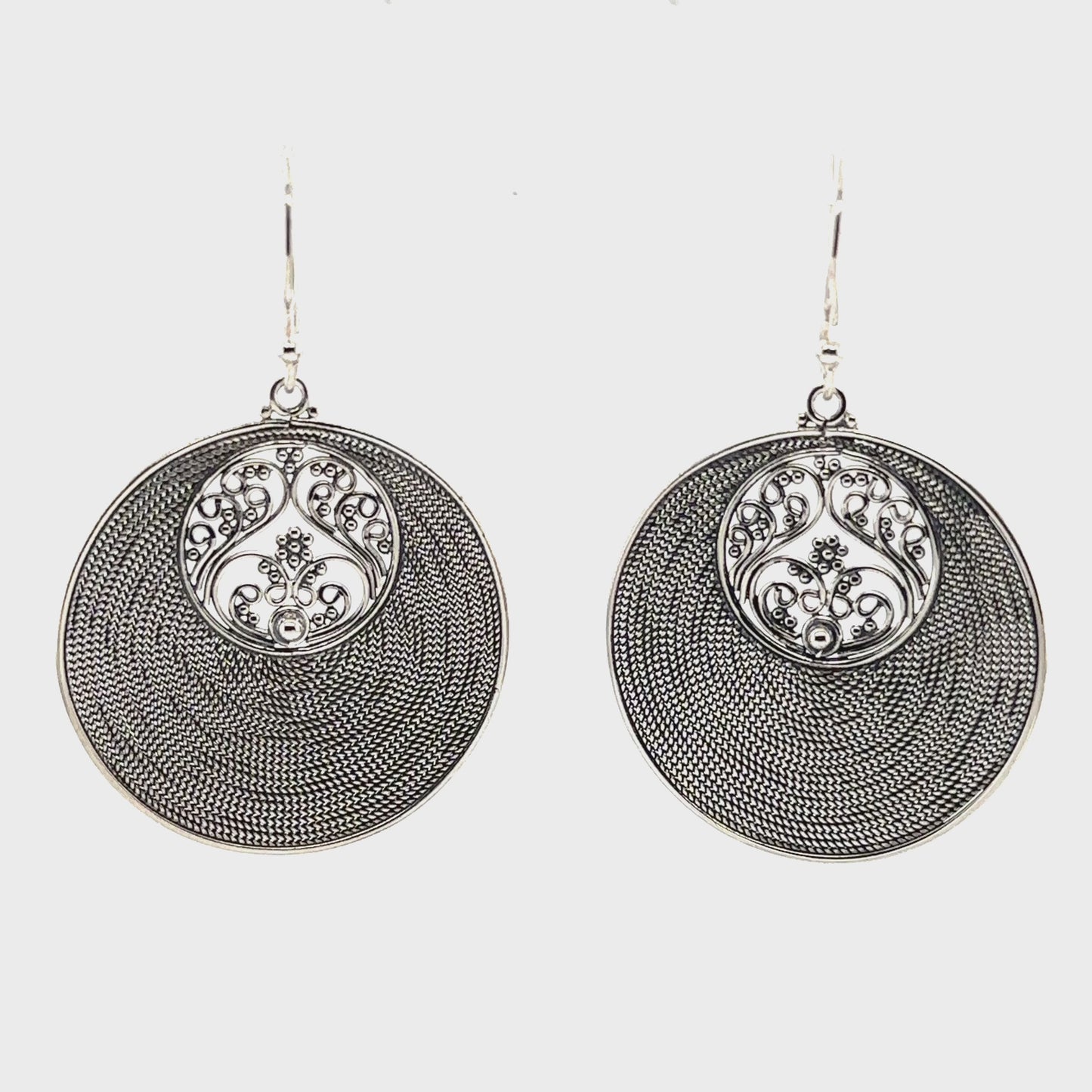 
                  
                    Load and play video in Gallery viewer, Statement Intricate Round Bali Earrings
                  
                