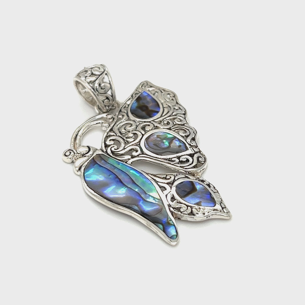 
                  
                    Load and play video in Gallery viewer, Filigree Butterfly Inlay Pendant
                  
                