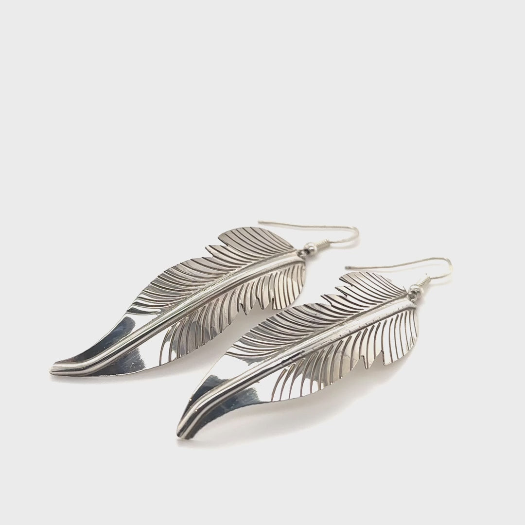 
                  
                    Load and play video in Gallery viewer, Striking Native American Feather Earrings
                  
                