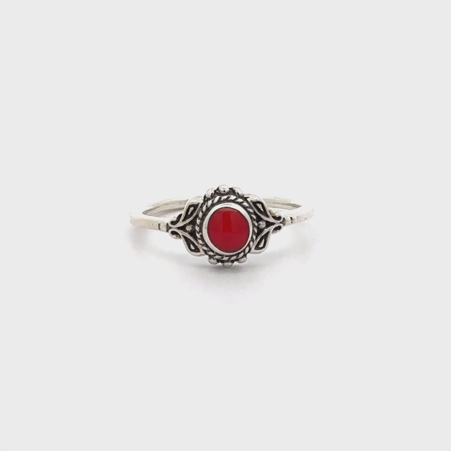 
                  
                    Load and play video in Gallery viewer, Dainty Inlaid Stone Ring with Filigree
                  
                