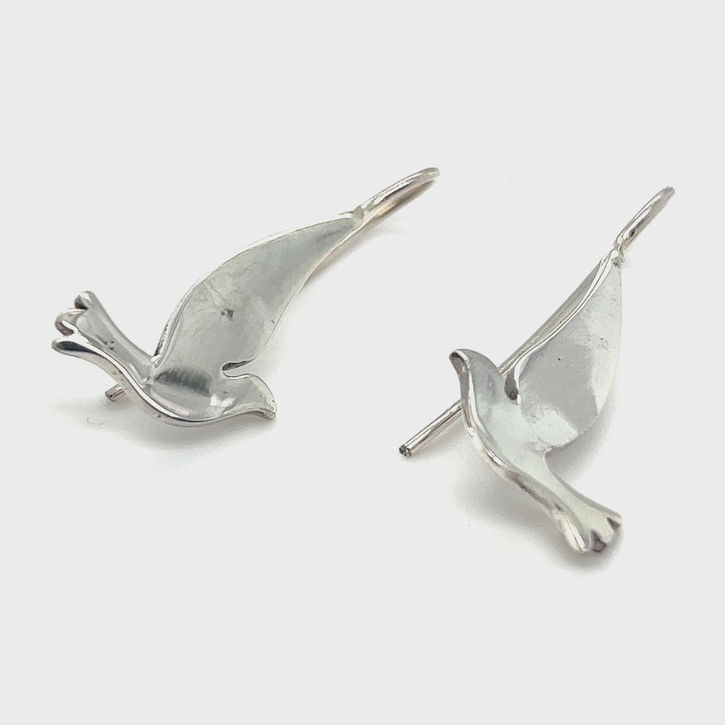 
                  
                    Load and play video in Gallery viewer, Silver Dove Earrings
                  
                