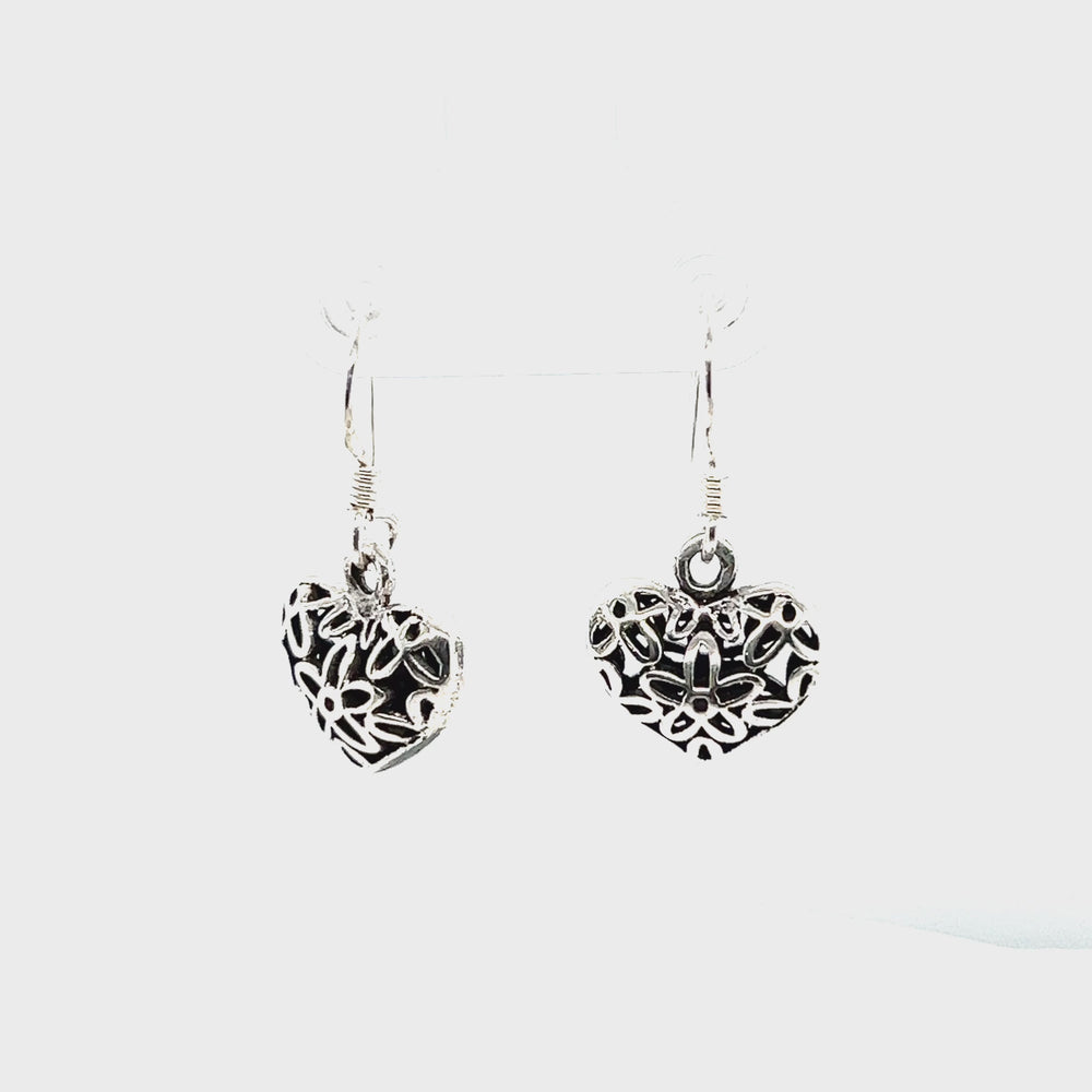 
                  
                    Load and play video in Gallery viewer, Floral Open Heart Earrings
                  
                