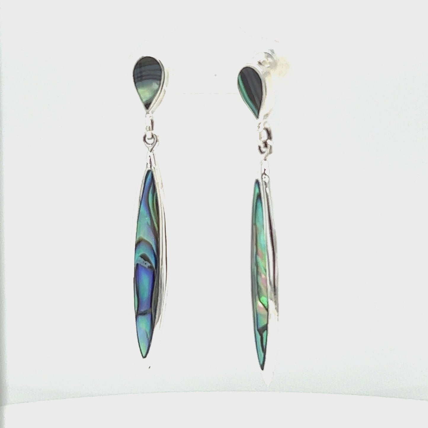 
                  
                    Load and play video in Gallery viewer, Long Abalone Earrings with Post
                  
                
