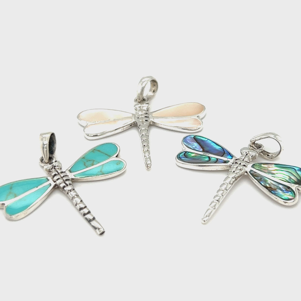 
                  
                    Load and play video in Gallery viewer, Dragonfly Inlay Stone Pendant
                  
                