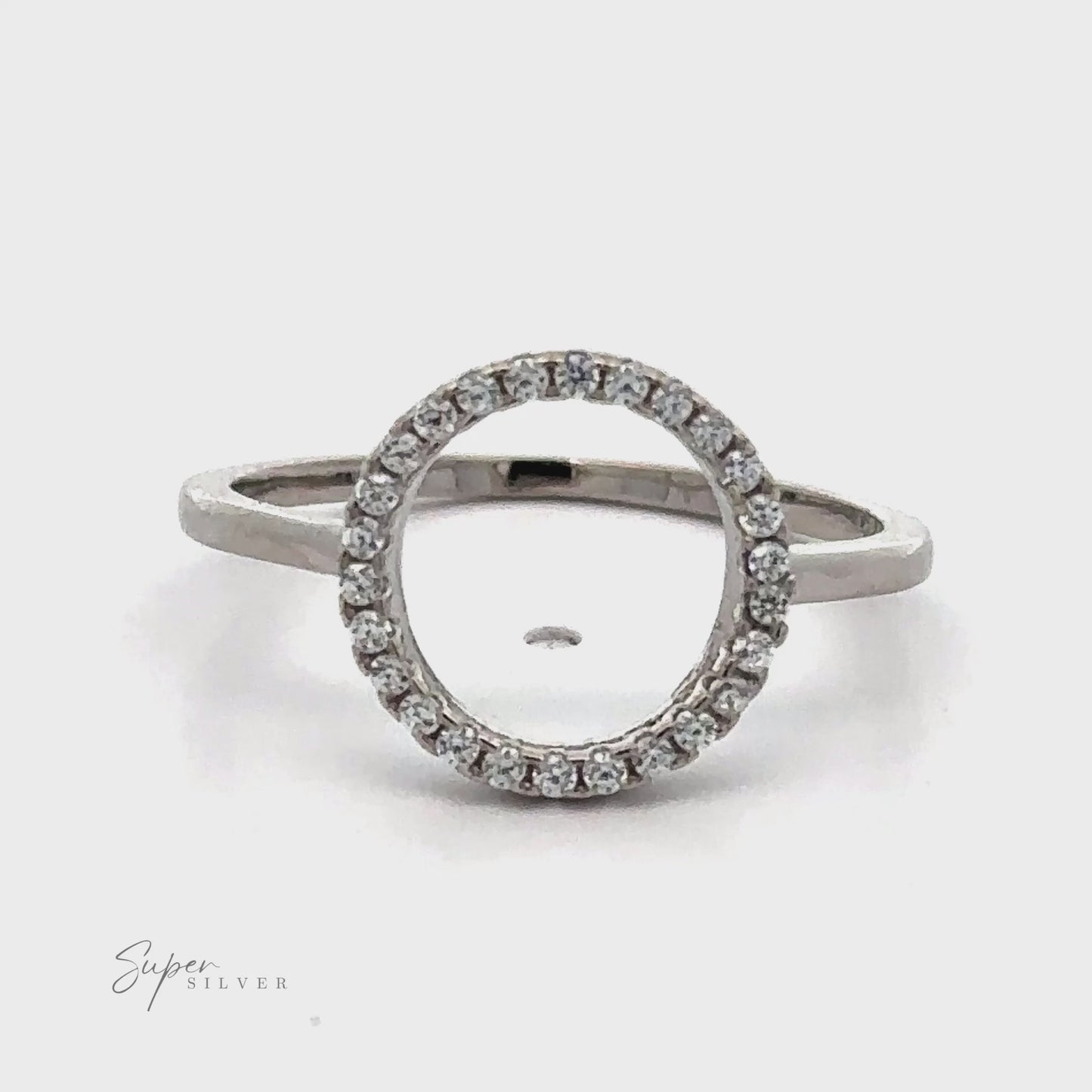 
                  
                    Load and play video in Gallery viewer, Modern Circular Pave Cubic Zirconia Ring
                  
                