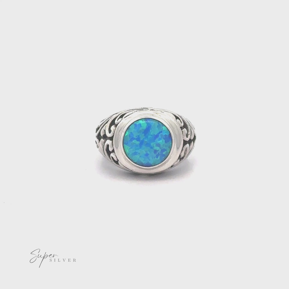 
                  
                    Load and play video in Gallery viewer, Opal Signet Ring with Bali Design
                  
                