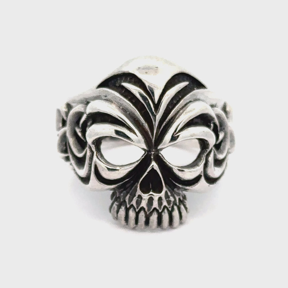
                  
                    Load and play video in Gallery viewer, Large Carved Skull Ring
                  
                