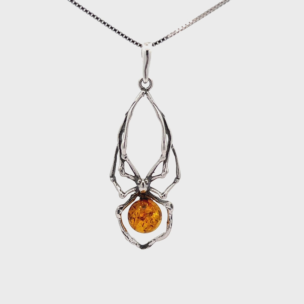 
                  
                    Load and play video in Gallery viewer, Beautiful Amber Spider Pendant
                  
                