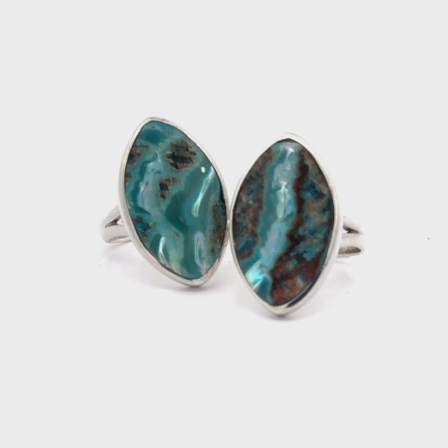 
                  
                    Load and play video in Gallery viewer, Dyed Natural Abalone Ring
                  
                