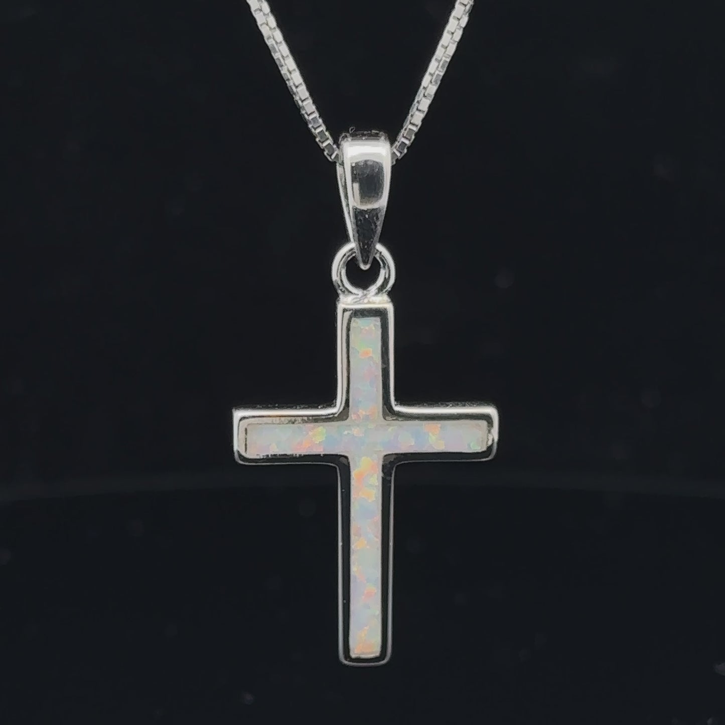 
                  
                    Load and play video in Gallery viewer, Lab-Created Opal Cross Pendants
                  
                