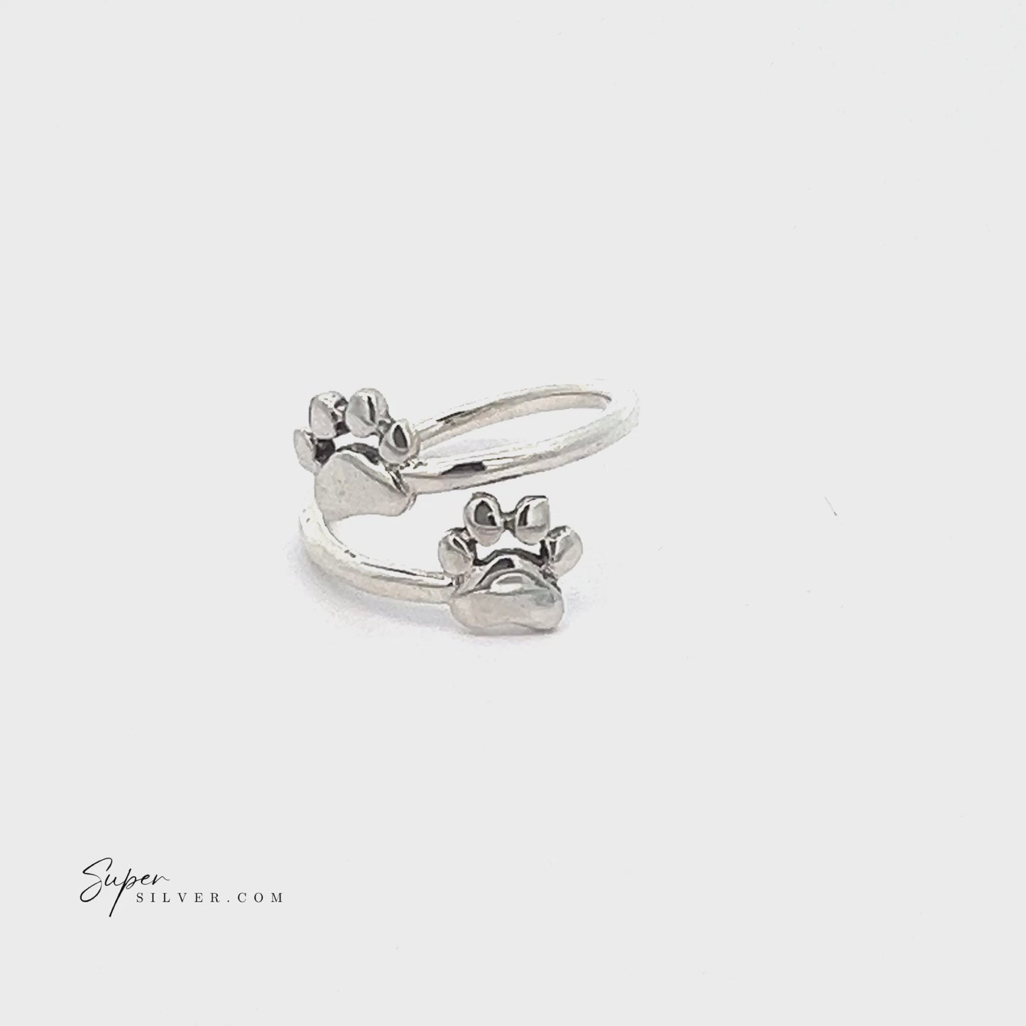 
                  
                    Load and play video in Gallery viewer, Paw Print Adjustable Ring
                  
                