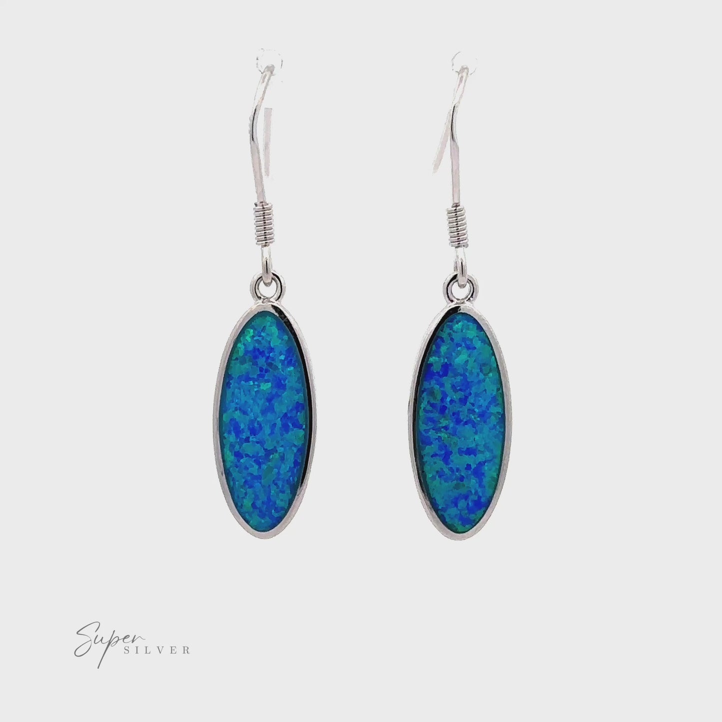 
                  
                    Load and play video in Gallery viewer, Simple Oval Lab-Created Opal Earrings
                  
                