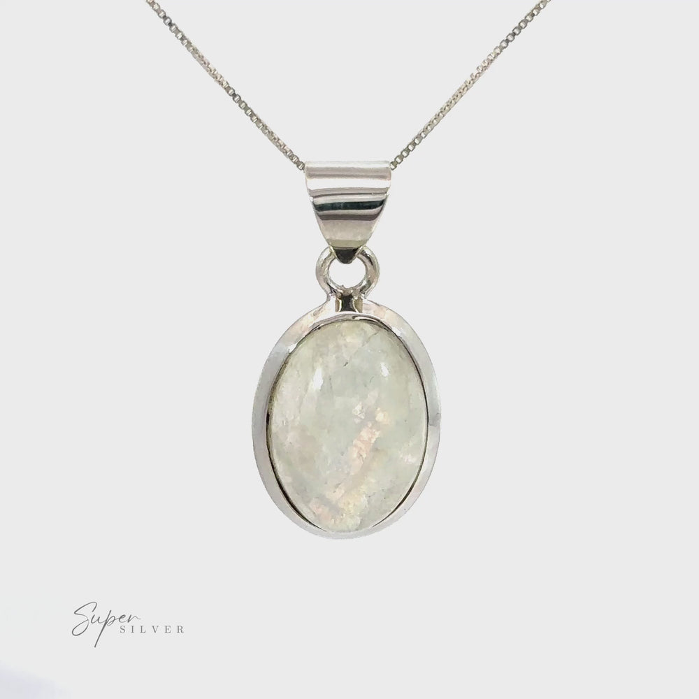 
                  
                    Load and play video in Gallery viewer, Simple Moonstone Oval Pendant
                  
                