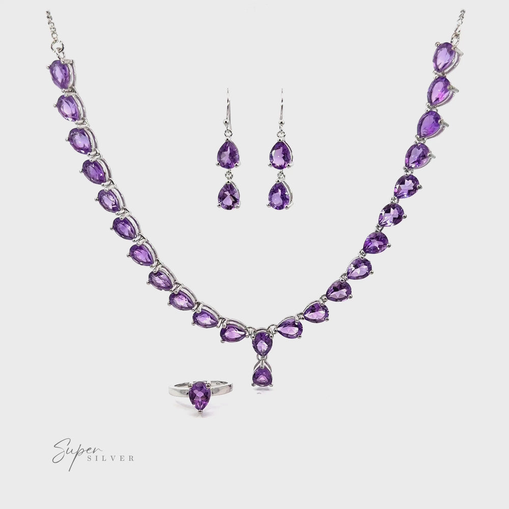 
                  
                    Load and play video in Gallery viewer, Elegant Faceted Gemstone Jewelry Set
                  
                