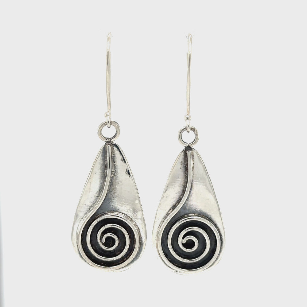 
                  
                    Load and play video in Gallery viewer, Statement Teardrop Spiral Earrings
                  
                