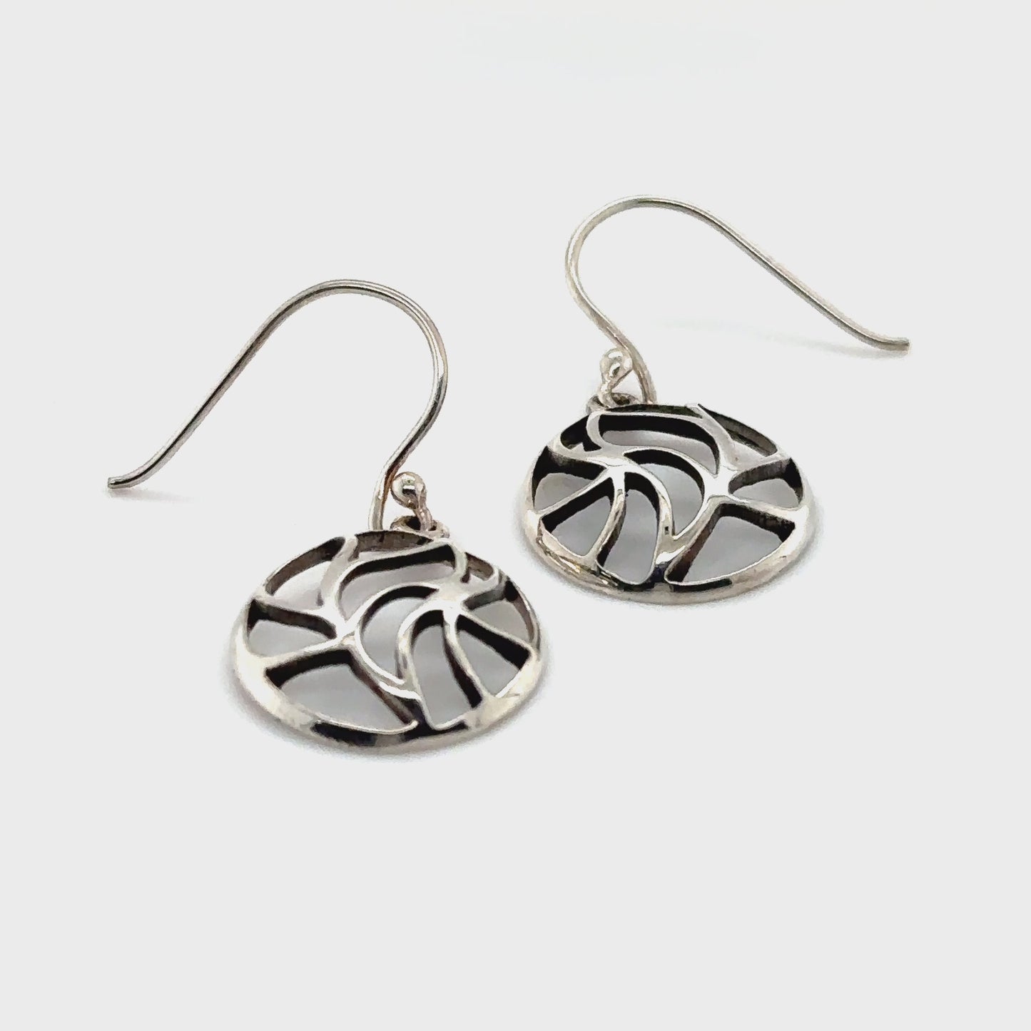 
                  
                    Load and play video in Gallery viewer, Circle Earrings with Leaf Cutouts
                  
                