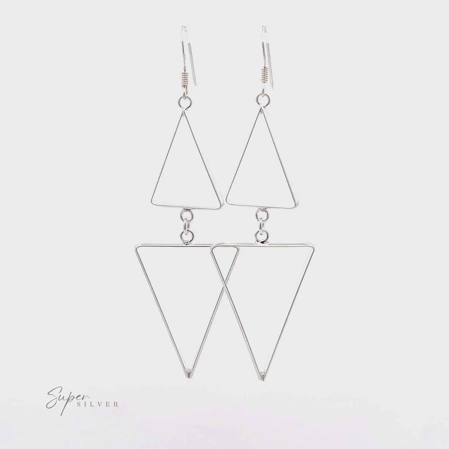 
                  
                    Load and play video in Gallery viewer, Long Modern Double Triangle Earrings
                  
                