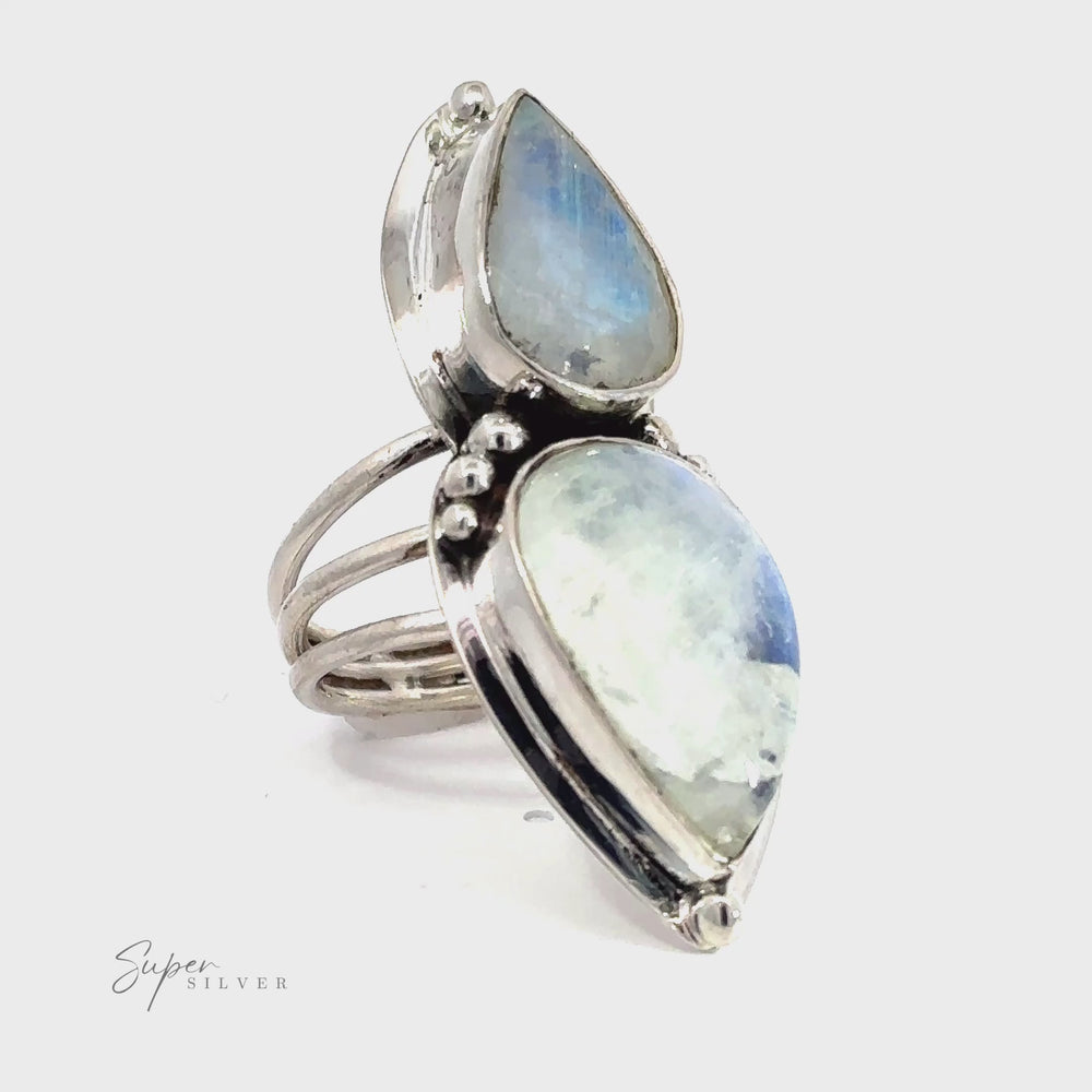 
                  
                    Load and play video in Gallery viewer, Statement Teardrop Moonstone Ring
                  
                