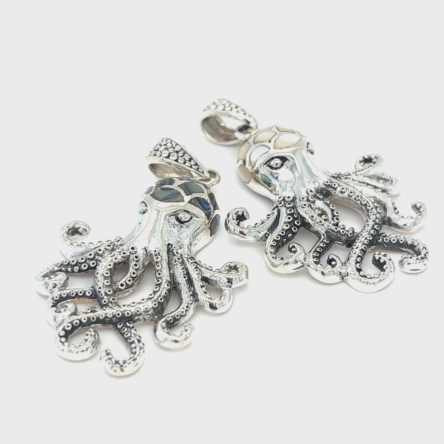 
                  
                    Load and play video in Gallery viewer, Statement Octopus Pendant with Inlay Stones
                  
                