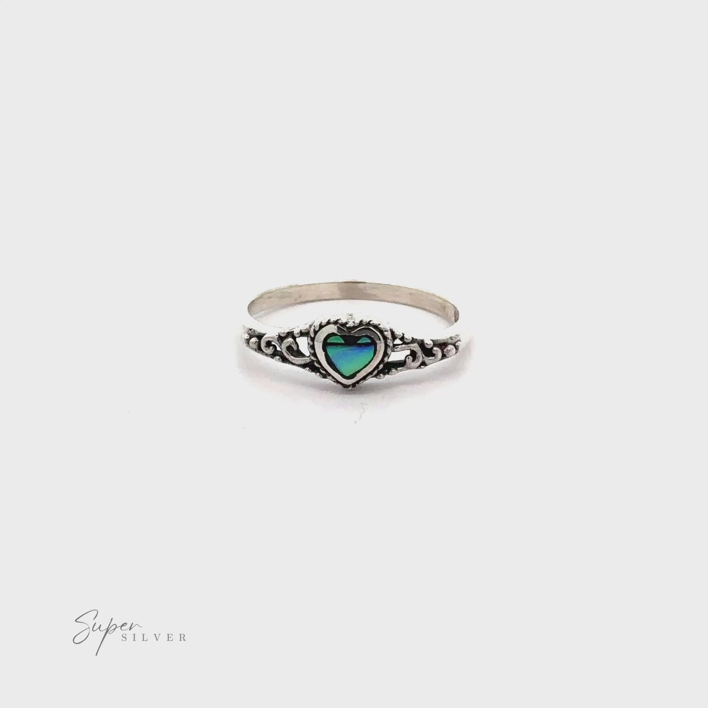 
                  
                    Load and play video in Gallery viewer, Dainty Heart Filigree Ring with Inlaid Stones
                  
                