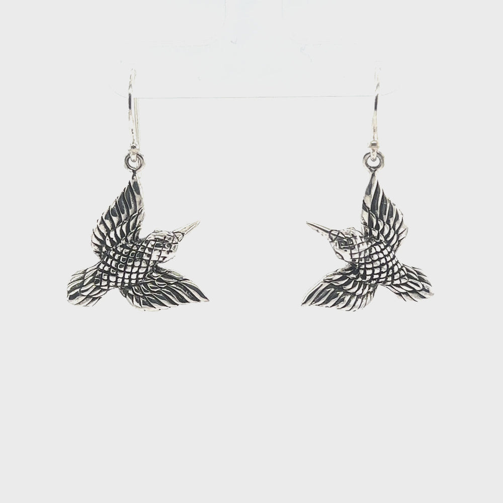
                  
                    Load and play video in Gallery viewer, Detailed Hummingbird Earrings
                  
                