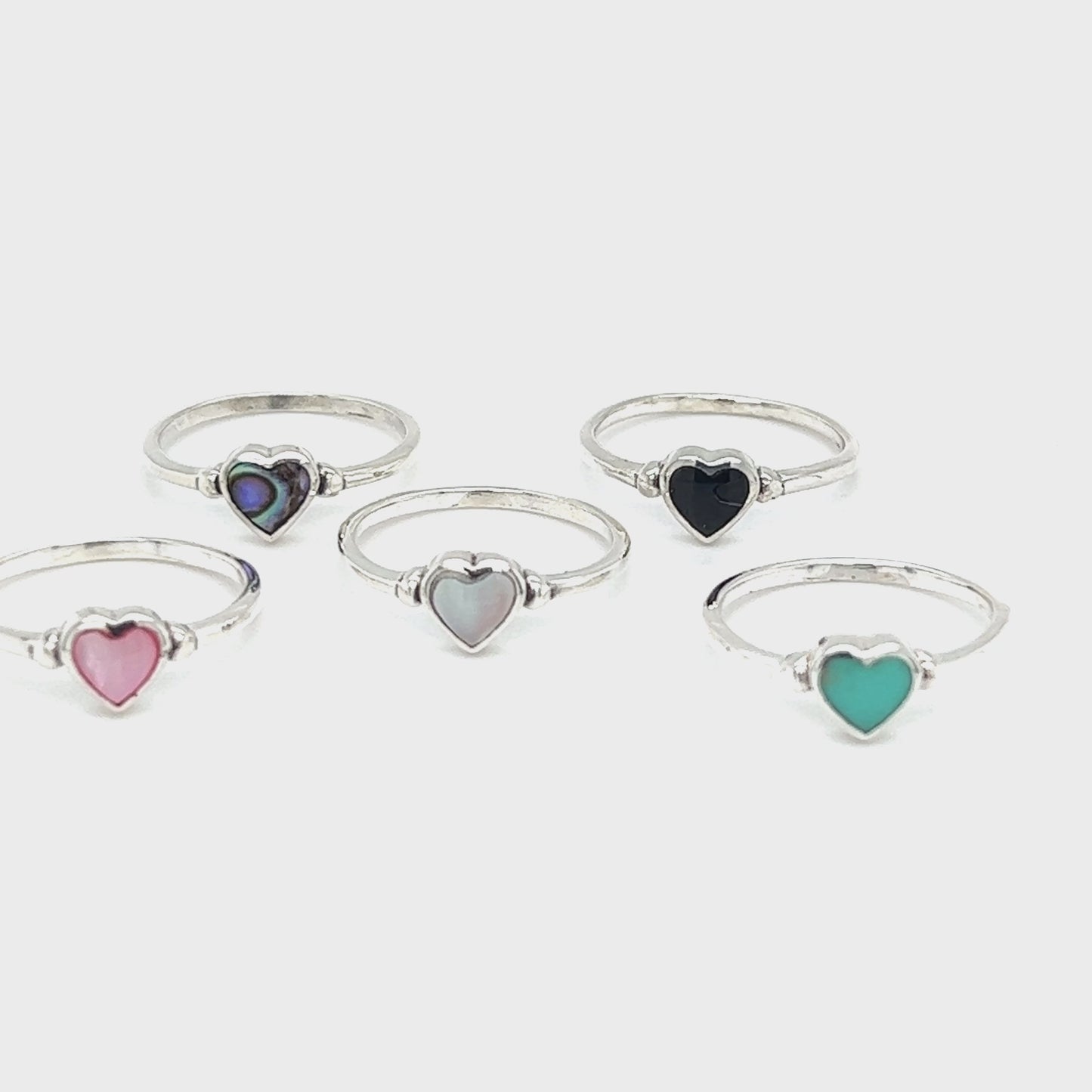 
                  
                    Load and play video in Gallery viewer, Dainty Inlaid Heart Ring
                  
                