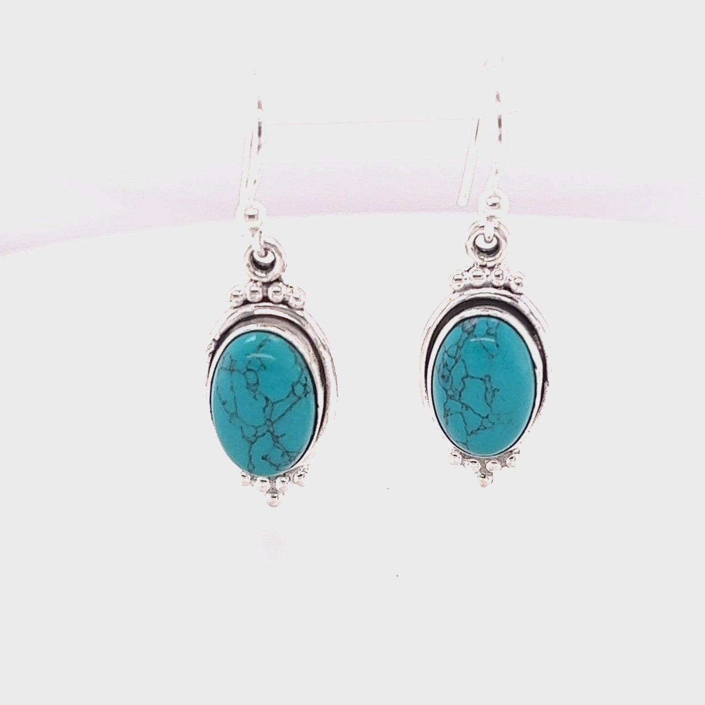 
                  
                    Load and play video in Gallery viewer, Natural Gemstone Earrings with a Raised Oval Setting
                  
                