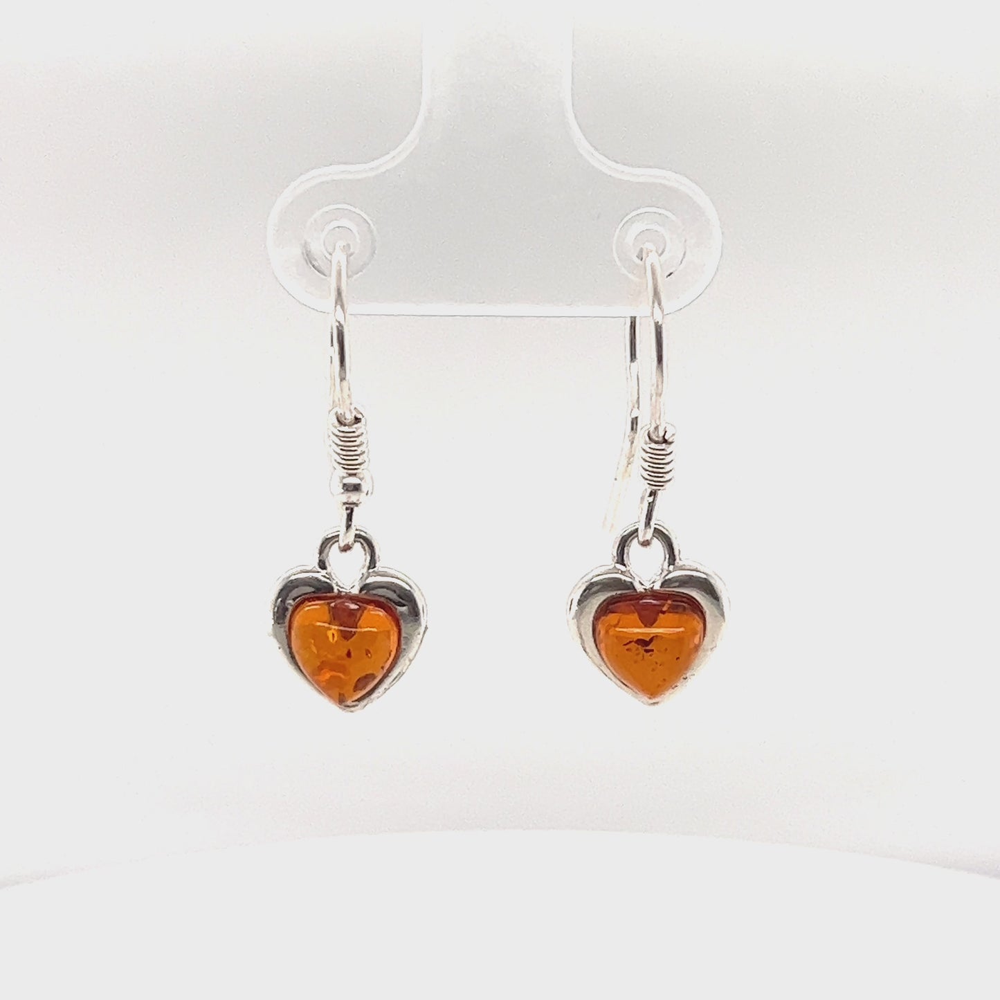 
                  
                    Load and play video in Gallery viewer, Dainty Amber Heart Earrings
                  
                