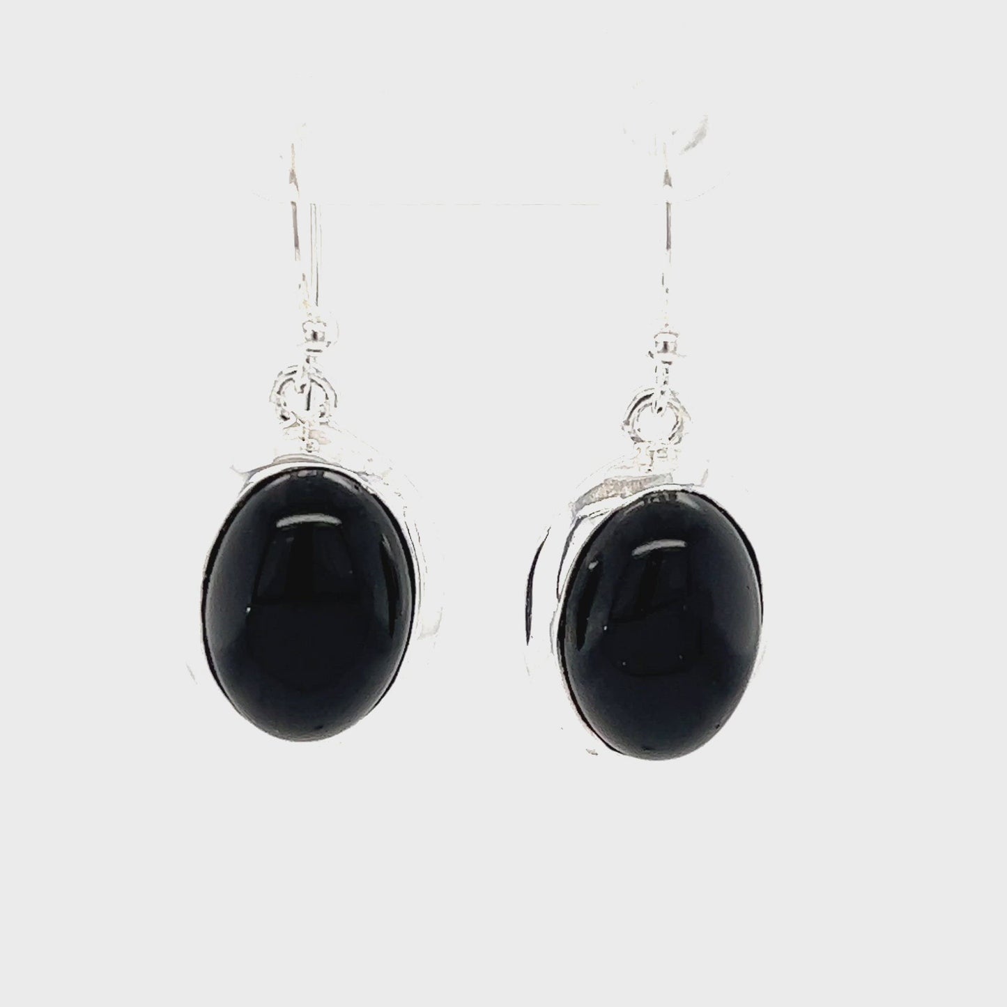 
                  
                    Load and play video in Gallery viewer, Oval Onyx Earrings
                  
                