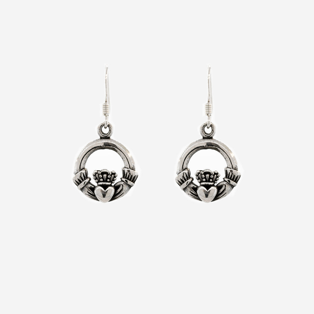 
                  
                    Super Silver Claddagh earrings.
                  
                