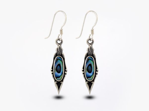 Elegant Abalone Earrings with Oval Stone