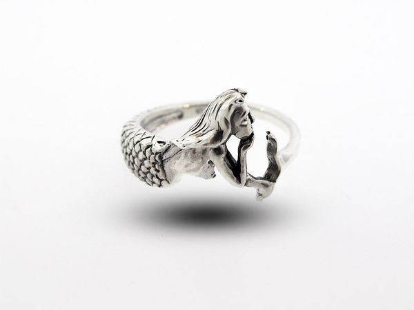 A mythical Sterling Silver Mermaid Band Ring.