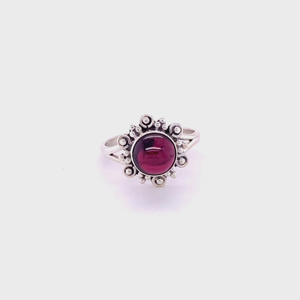
                  
                    Load and play video in Gallery viewer, Beautiful Round Flower Ring with Natural Gemstones
                  
                