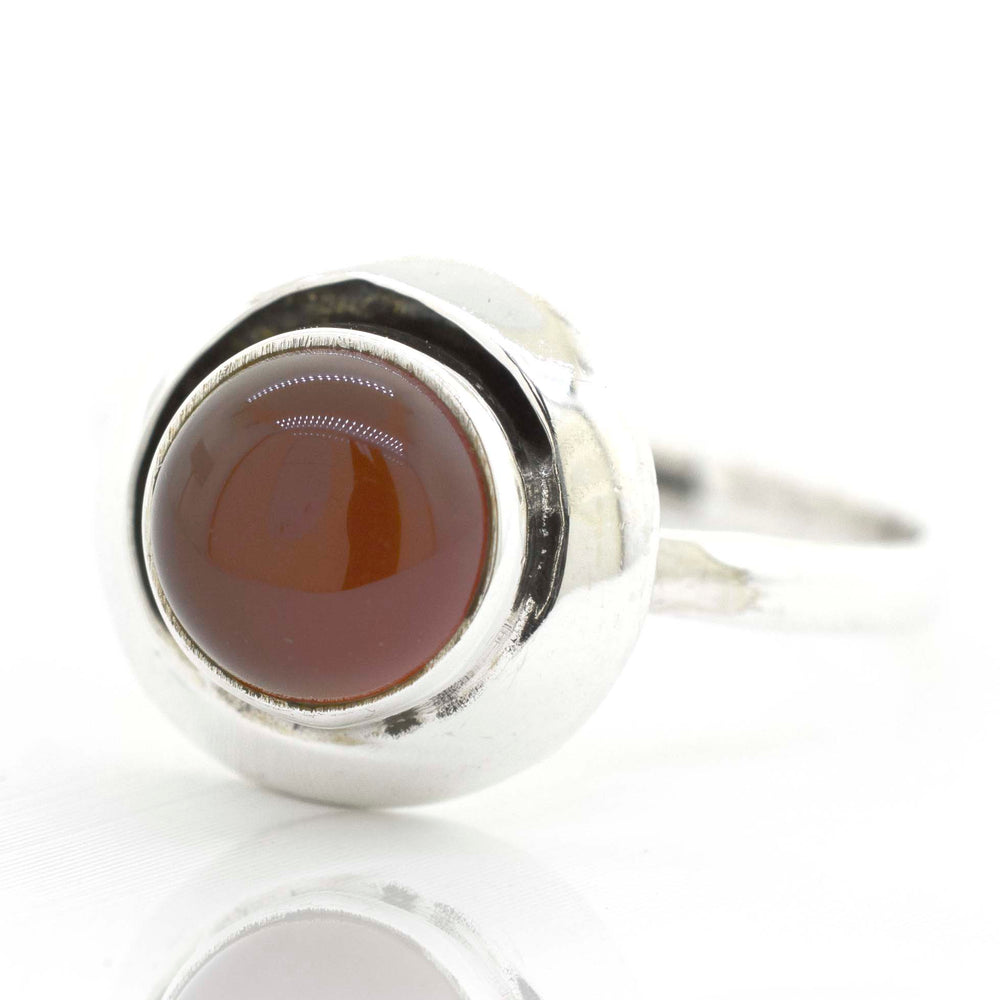 
                  
                    A Round Gemstone Ring With Oxidized Outline from Super Silver, with a brown stone.
                  
                