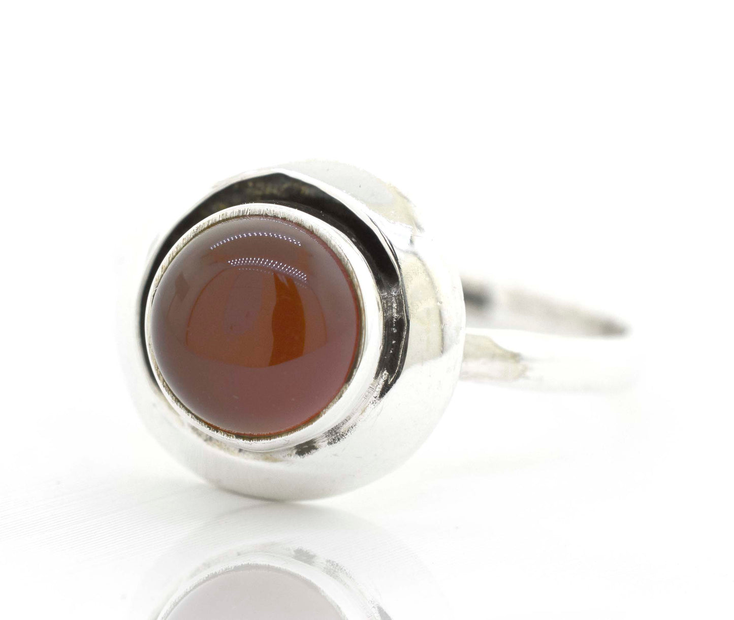 
                  
                    A Round Gemstone Ring With Oxidized Outline from Super Silver, with a brown stone.
                  
                