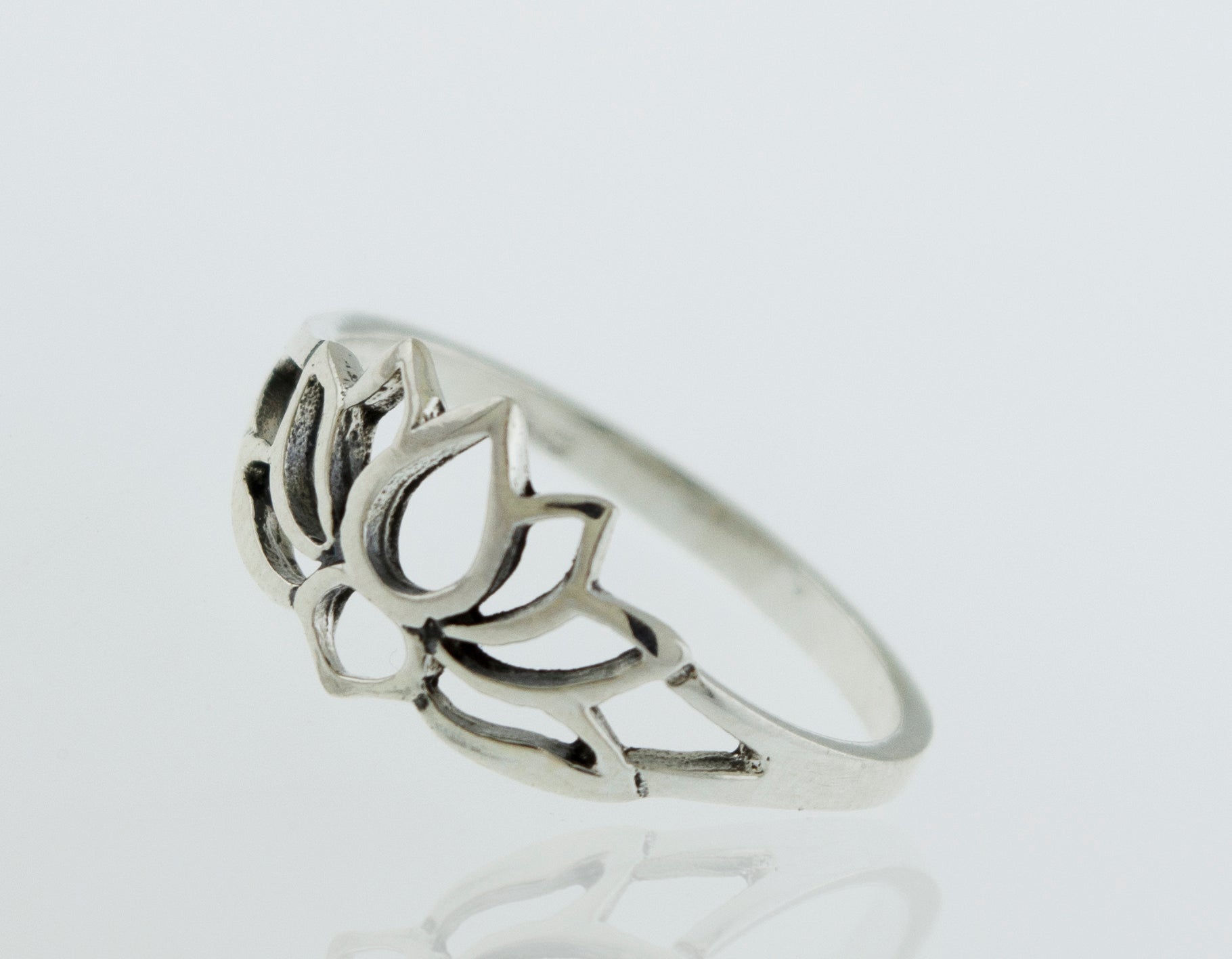 Sterling Silver Lotus Flower Ring, Silver Ring, Lotus Ring, Boho Ring, –  Indigo & Jade