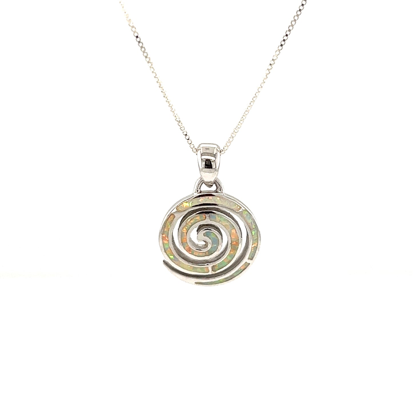 
                  
                    A Super Silver Opal Spiral Pendant.
                  
                