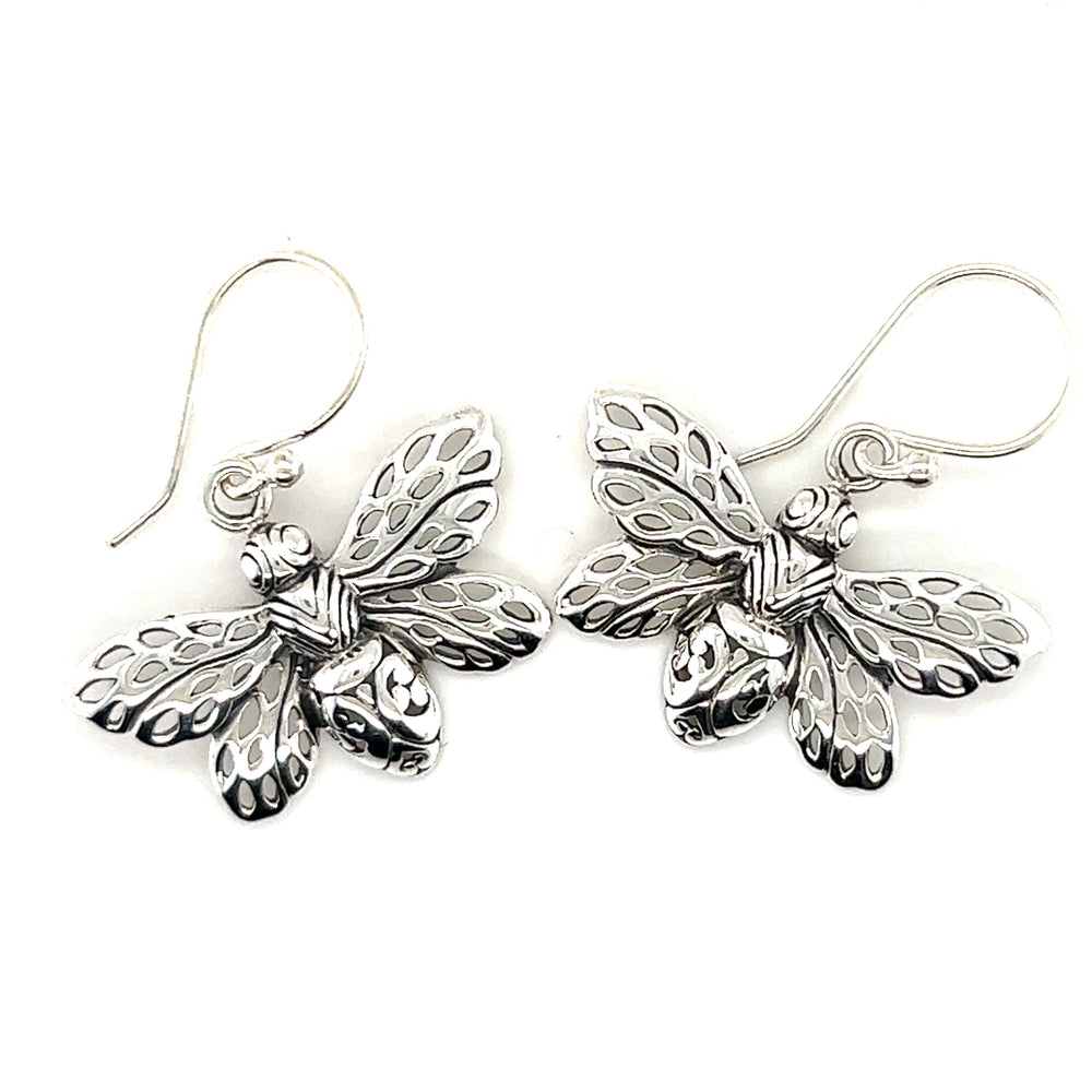 
                  
                    Super Silver presents a stunning pair of Bee Earrings showcased on a pristine white background.
                  
                