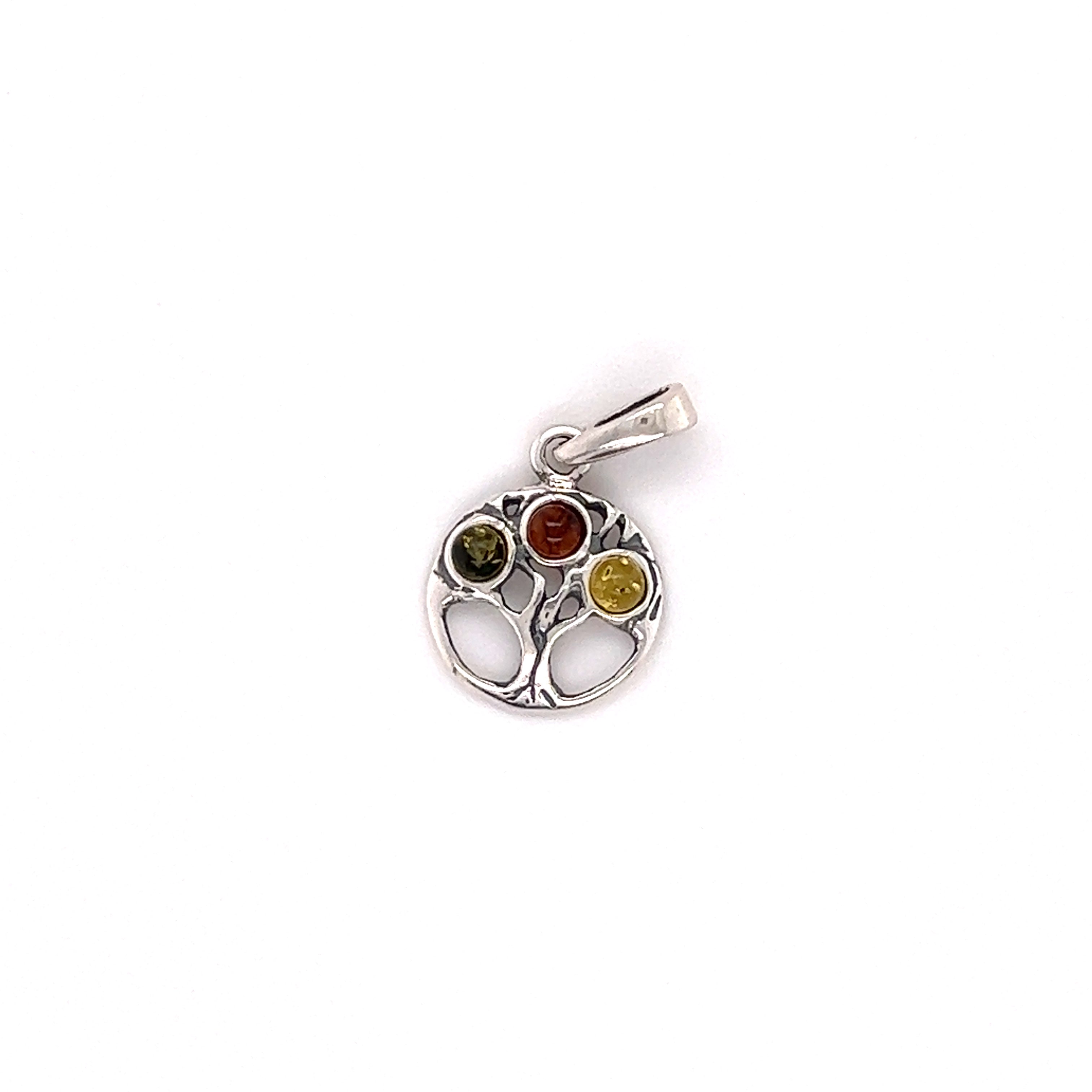 Super Silver presents the Dainty Amber Tree of Life Pendant.