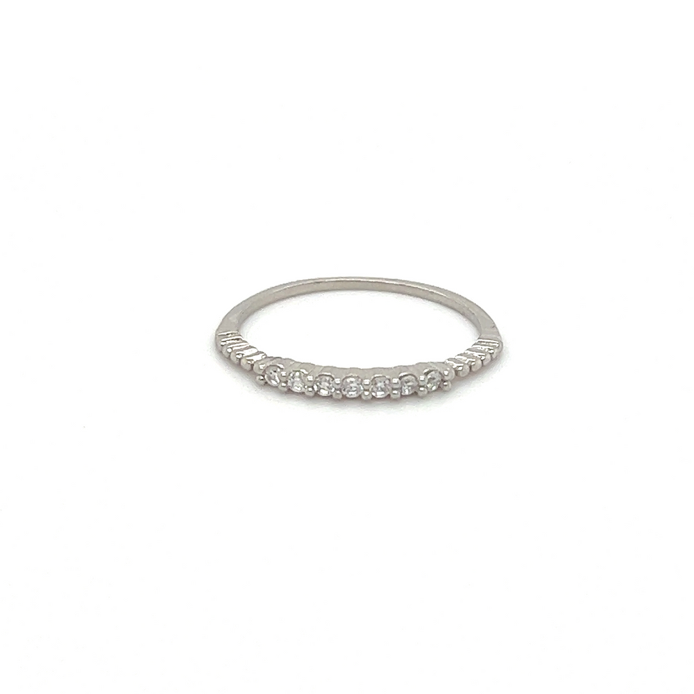 An elegant Delicate Cubic Zirconia Stackable Ring with diamonds.