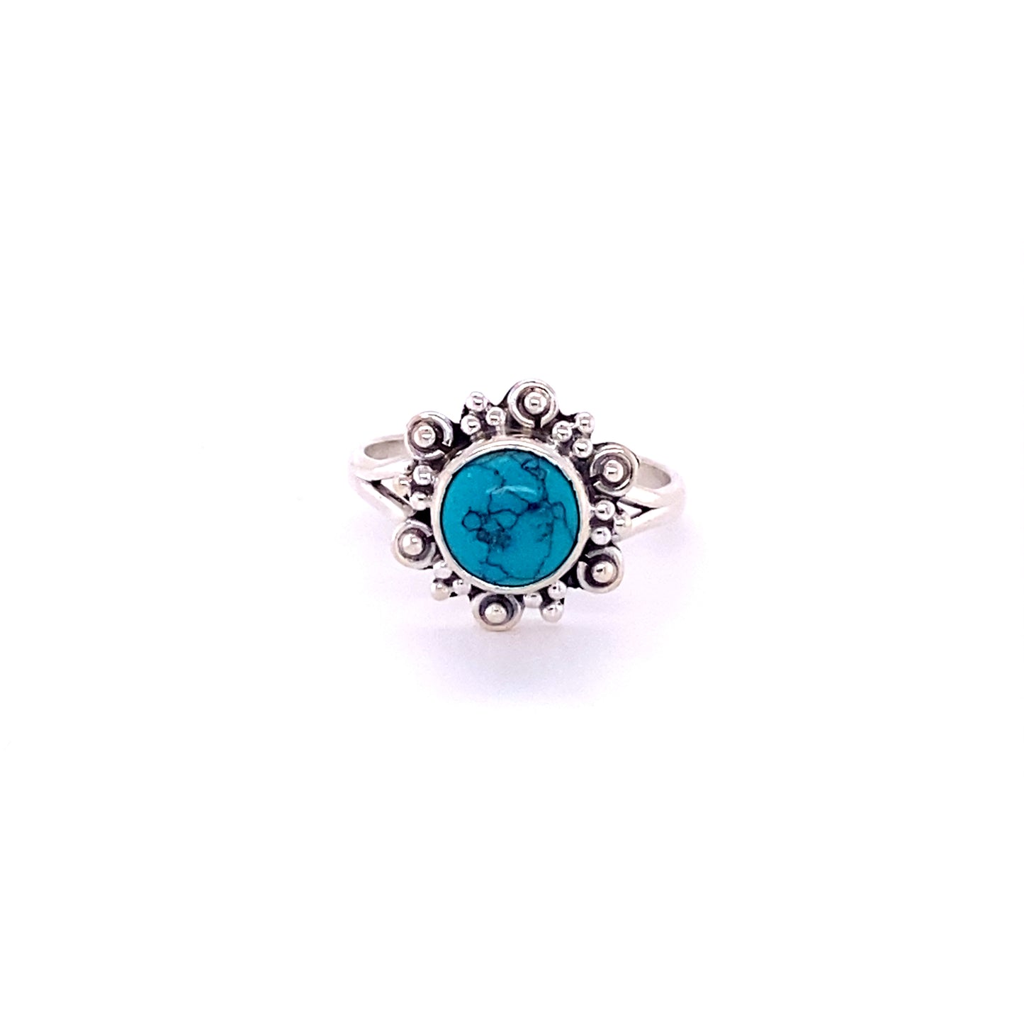 
                  
                    A boho-inspired Beautiful Round Flower Ring with Natural Gemstones.
                  
                