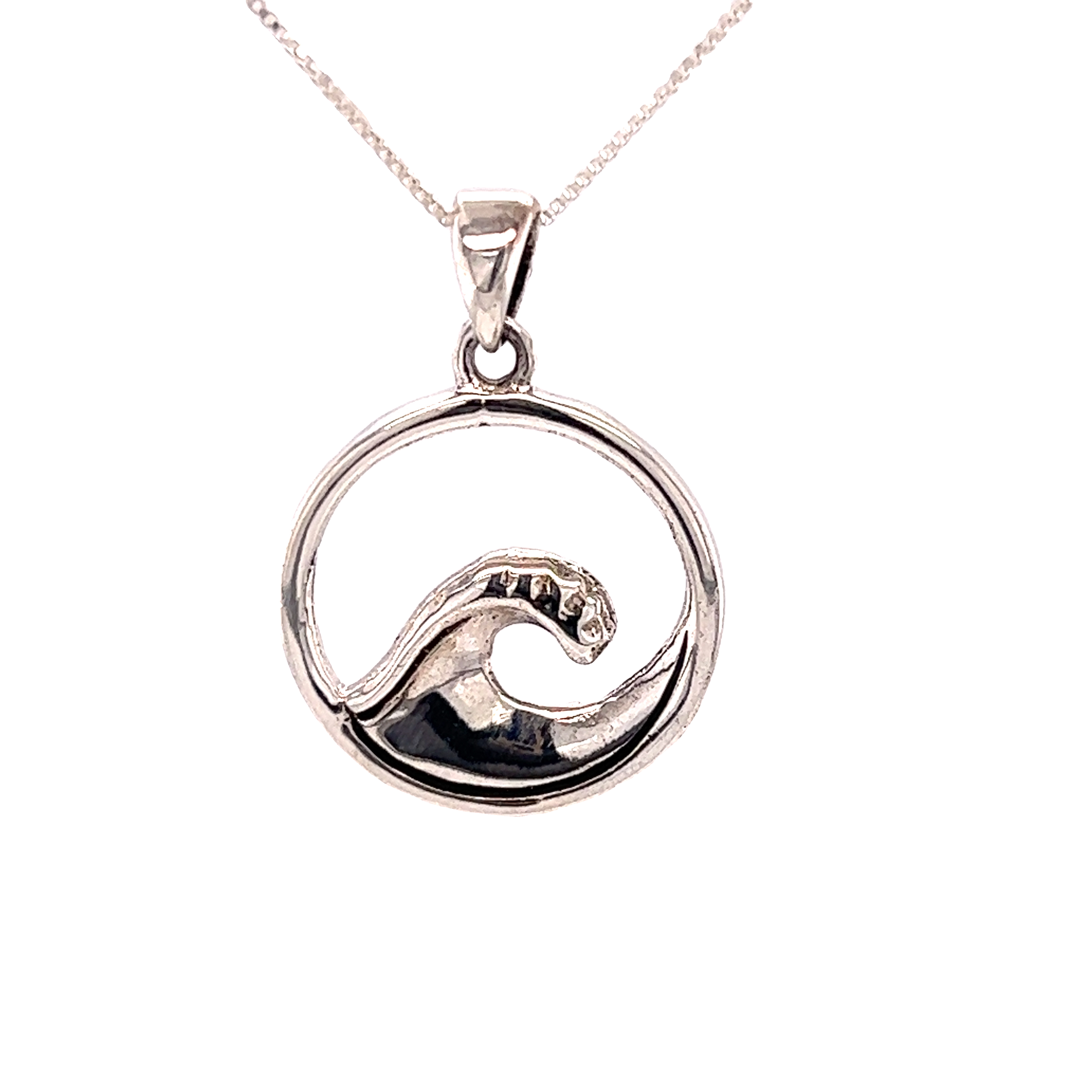 A Super Silver Serene Wave Pendant, perfect for sea lovers.