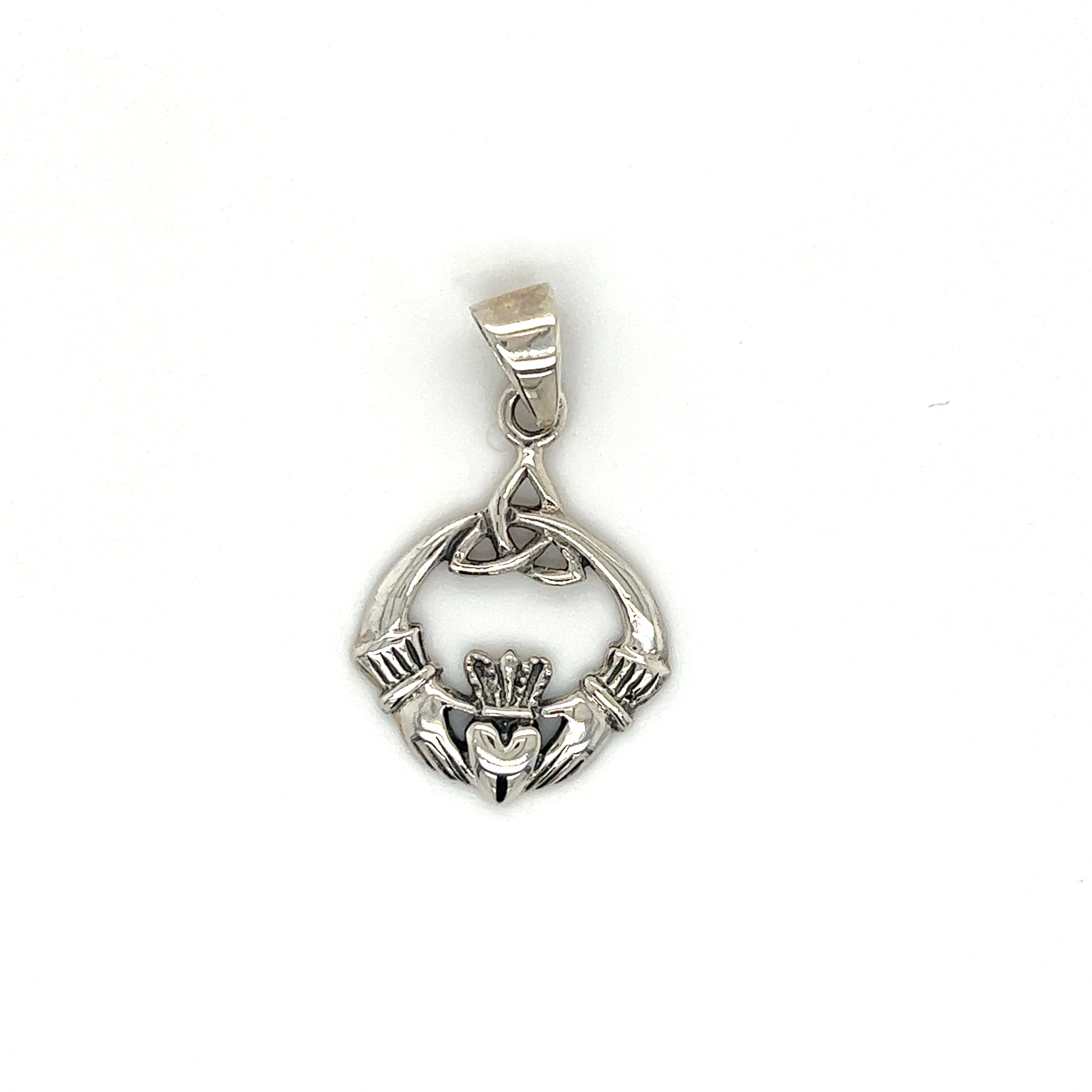 Super Silver's Stylish Claddagh Pendant.