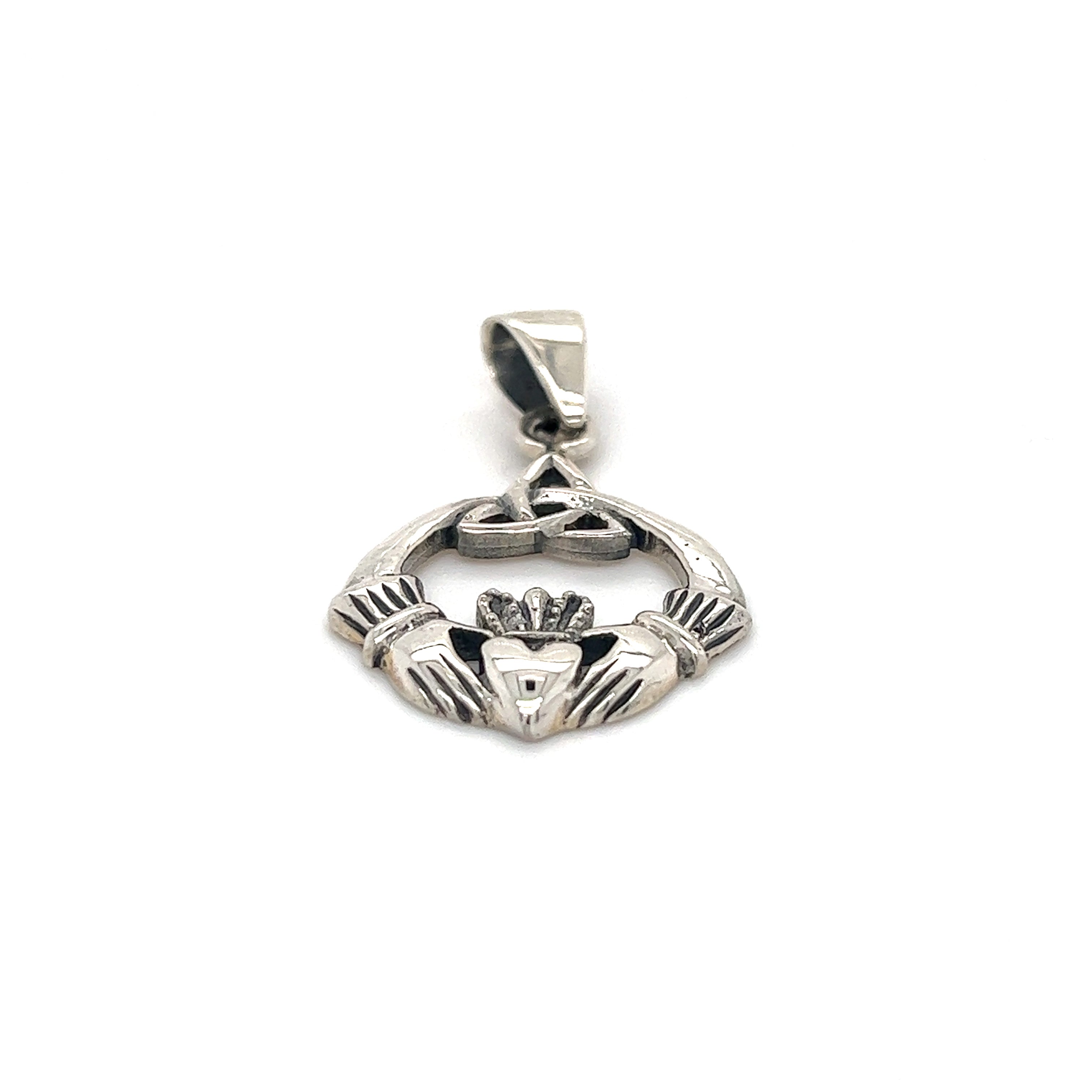 Super Silver's Stylish Claddagh Pendant.