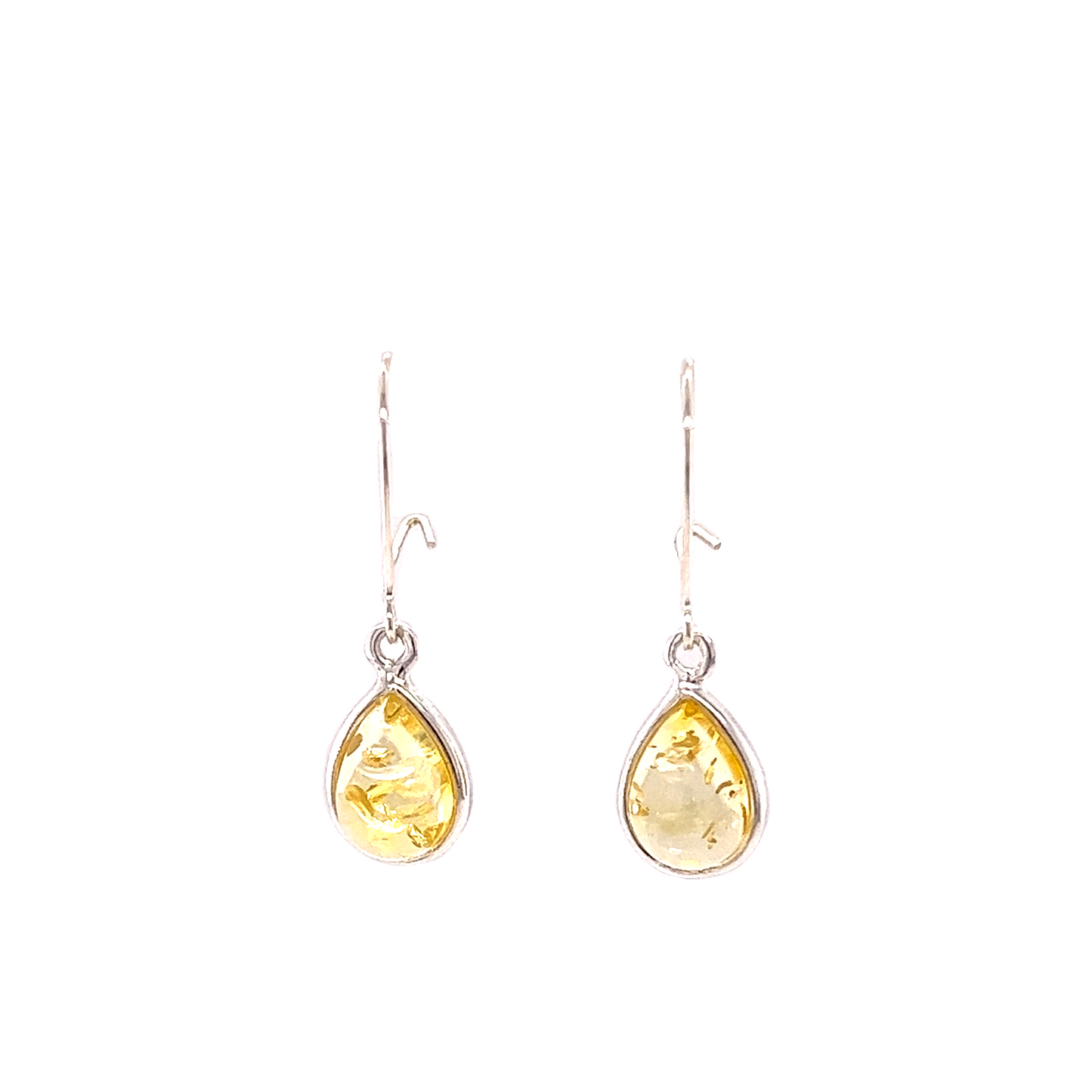 
                  
                    A pair of Charming Baltic Amber Teardrop Earrings by Super Silver with a yellow citrine stone.
                  
                